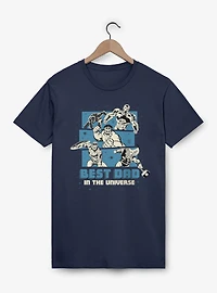 Marvel Comics Retro Best Dad Universe Blue Panel Heros T-Shirt