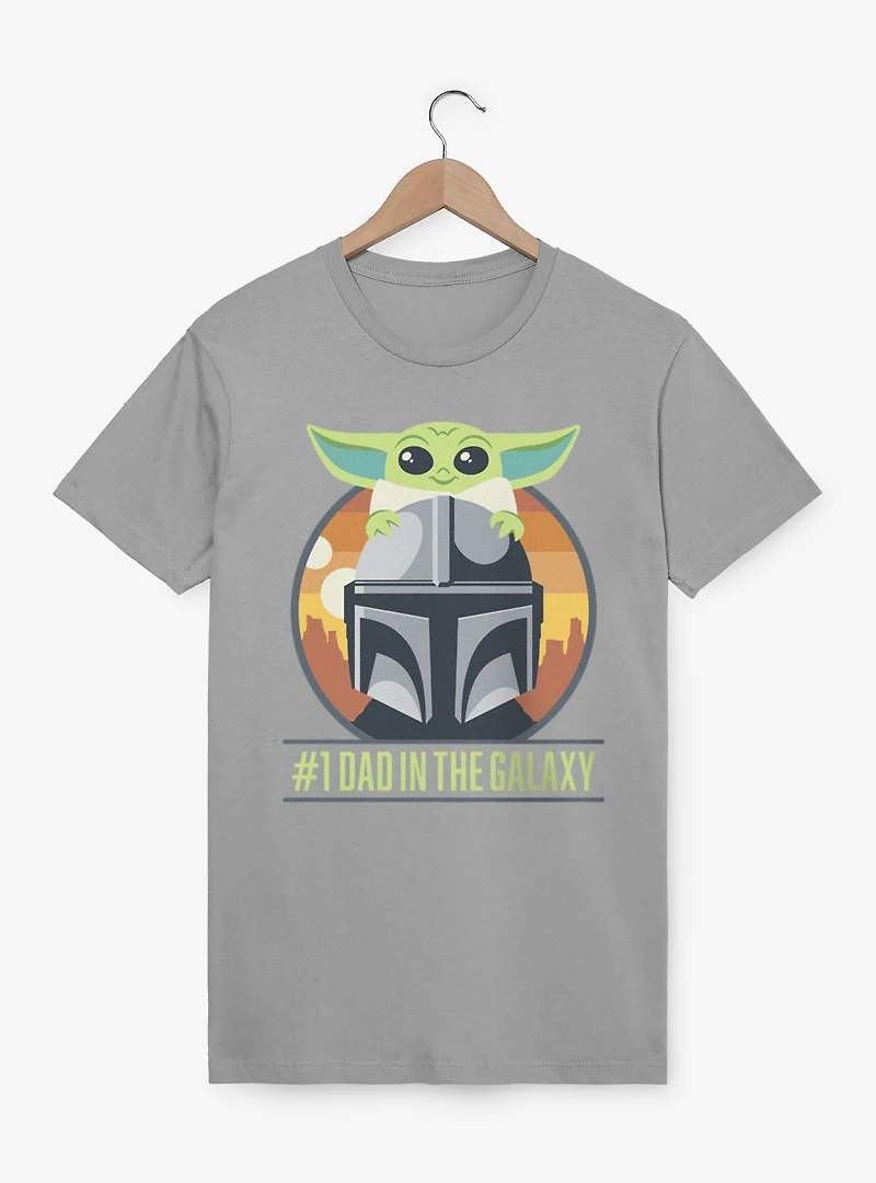 Star Wars The Mandalorian Grogu On Number 1 Dad Helmet T-Shirt