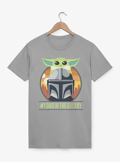 Star Wars The Mandalorian Grogu On Number 1 Dad Helmet T-Shirt