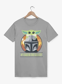 Star Wars The Mandalorian Grogu On Number 1 Dad Helmet T-Shirt