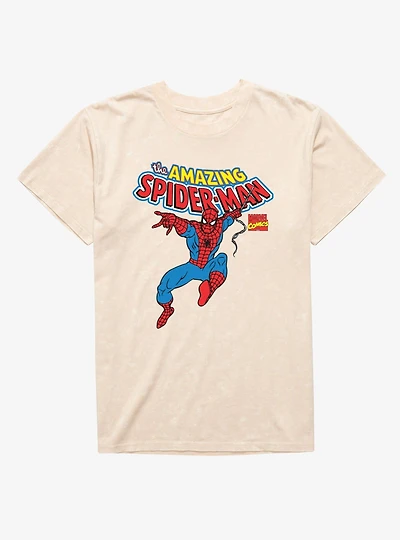 Marvel Spider-Man Cover Swing Mineral Wash T-Shirt