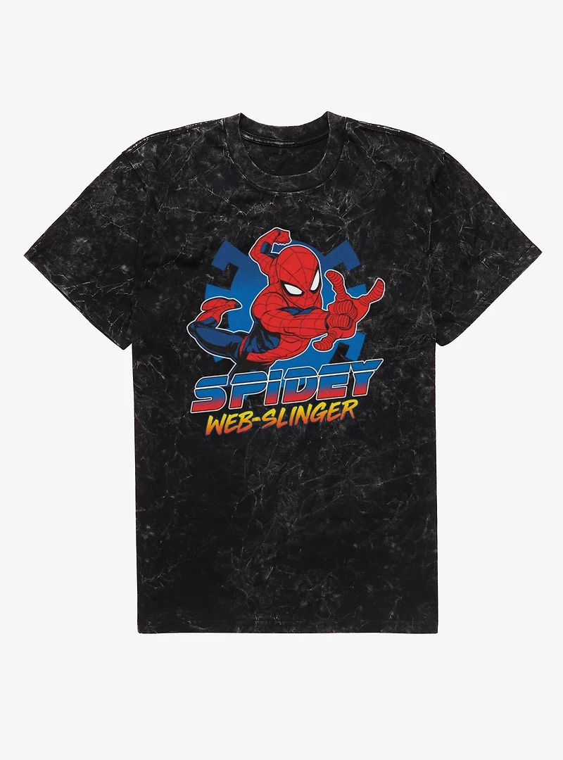 Marvel Spider-Man Web-Slinger Spidey Mineral Wash T-Shirt