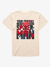 Marvel Spider-Man Friendly Neighbor Text Fill Mineral Wash T-Shirt