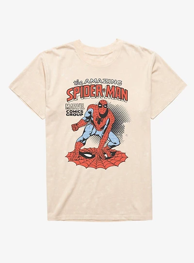 Marvel Comics Retro Crouch On Icon Mineral Wash T-Shirt