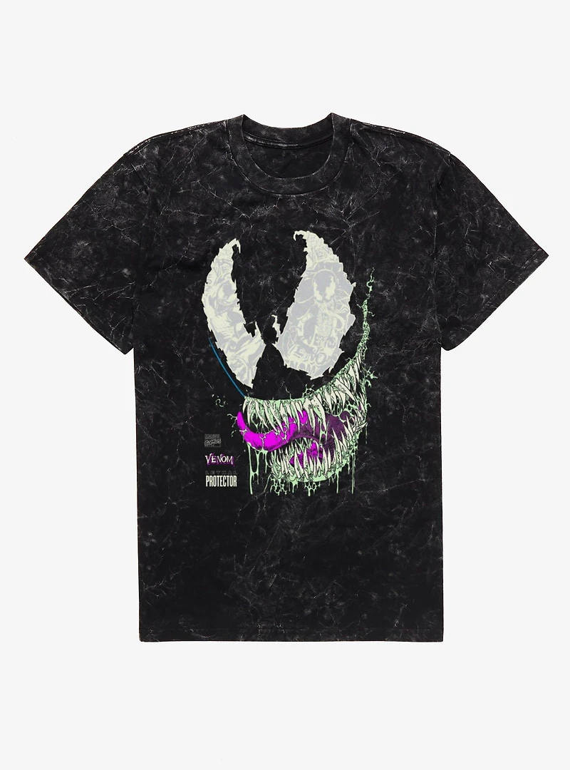 Marvel Comics Retro Venom Lethal Protector Panel Eyes Mineral Wash T-Shirt