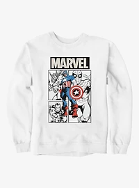 Marvel Comics Retro Full Color Captain And Team Sweatshirt