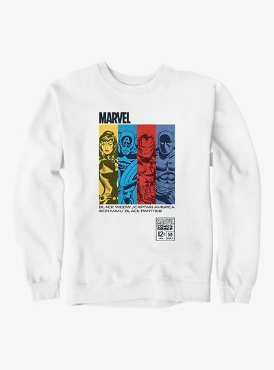 Marvel Comics Retro Color Panel Group Shot Sweatshirt