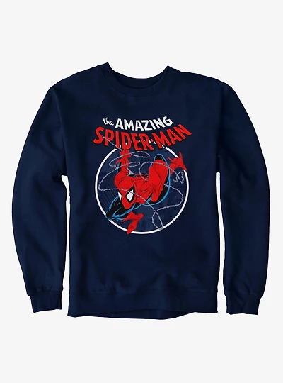 Marvel Comics Retro Web Sling Circle Red Sweatshirt