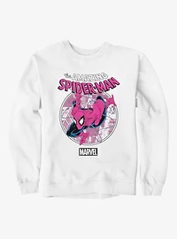 Marvel Comics Retro Web Sling Circle Pastel Sweatshirt