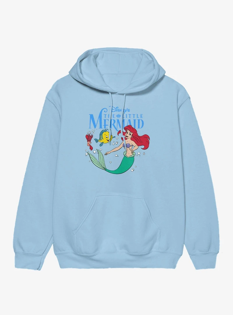 Disney The Little Mermaid Ariel Swimming With Flounder & Sebastian Hoodie