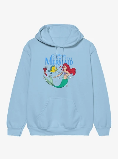 Disney The Little Mermaid Ariel Swimming With Flounder & Sebastian Hoodie