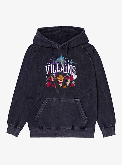 Disney Villains Lightning Evil Smiles Vintage Mineral Washed Hoodie