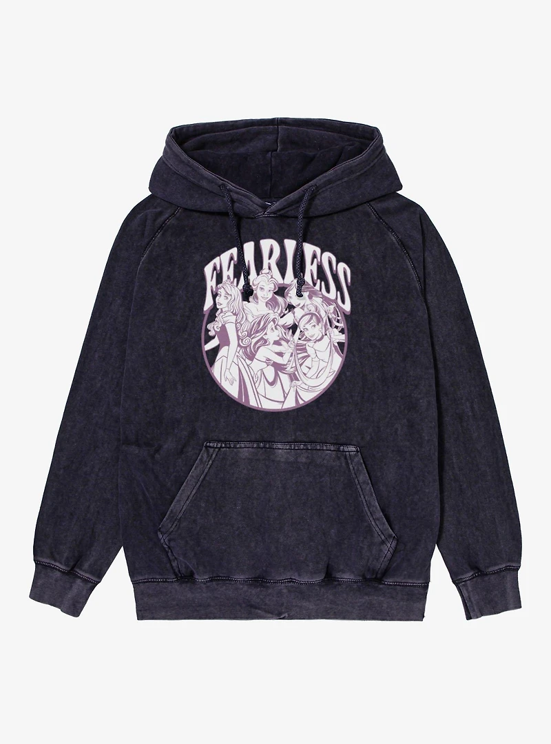 Disney Princess Fearless Group Outline Vintage Mineral Washed Hoodie