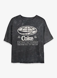 Coca-Cola The Pause That Refreshes Mineral Wash Womens Crop T-Shirt