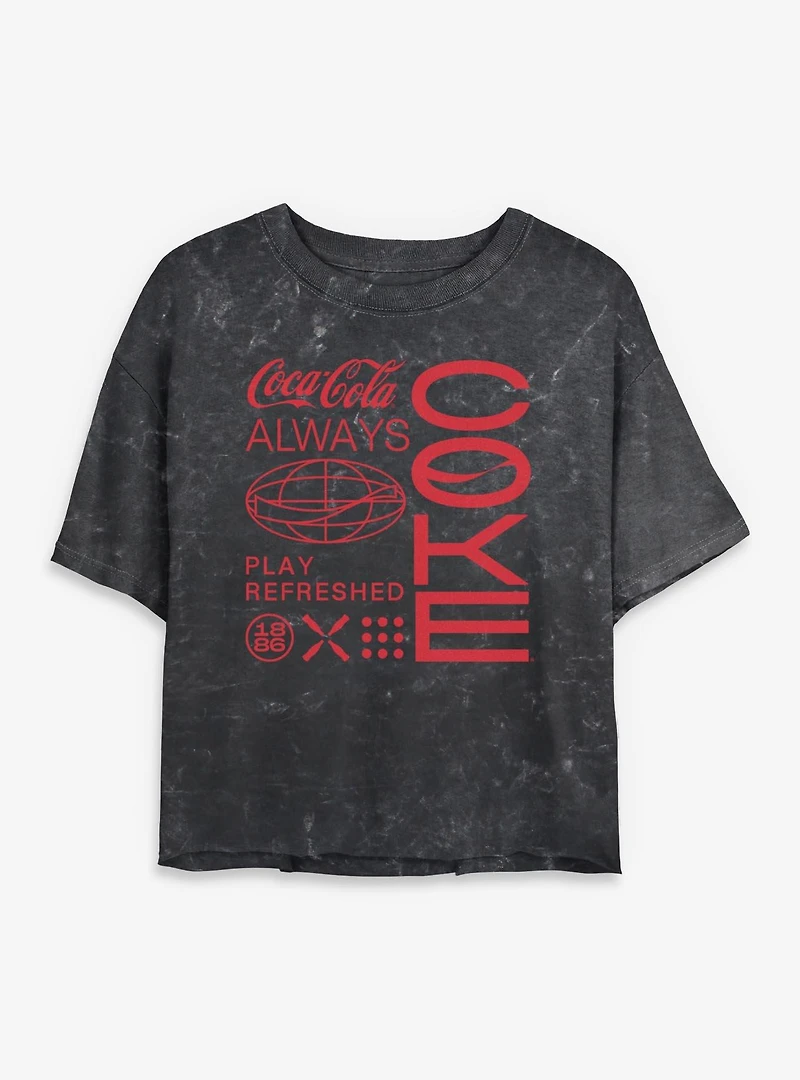 Coca-Cola Coke Always Mineral Wash Womens Crop T-Shirt