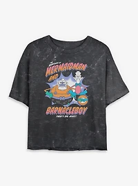 SpongeBob SquarePants Heroes Mineral Wash Womens Crop T-Shirt