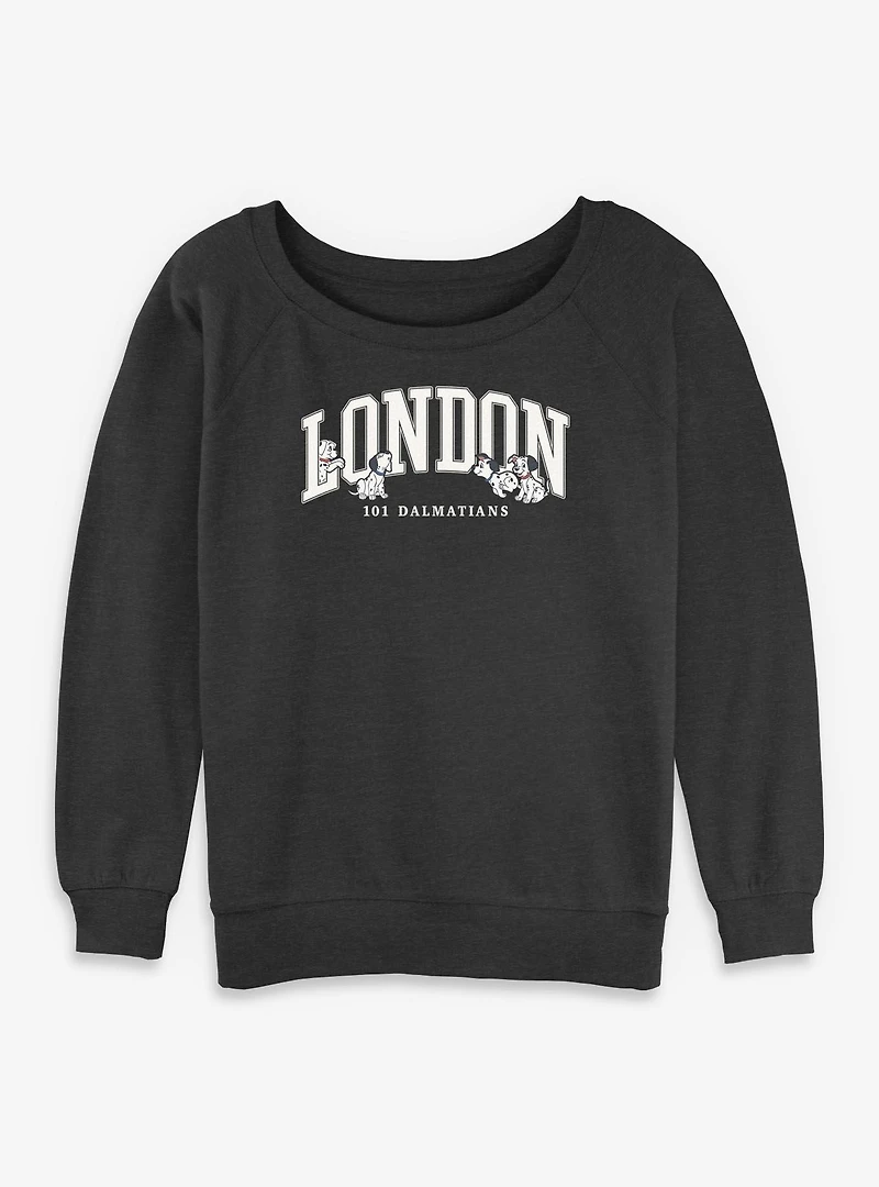 Disney 101 Dalmatians English Puppies Womens Slouchy Sweatshirt