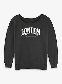 Disney 101 Dalmatians English Puppies Womens Slouchy Sweatshirt