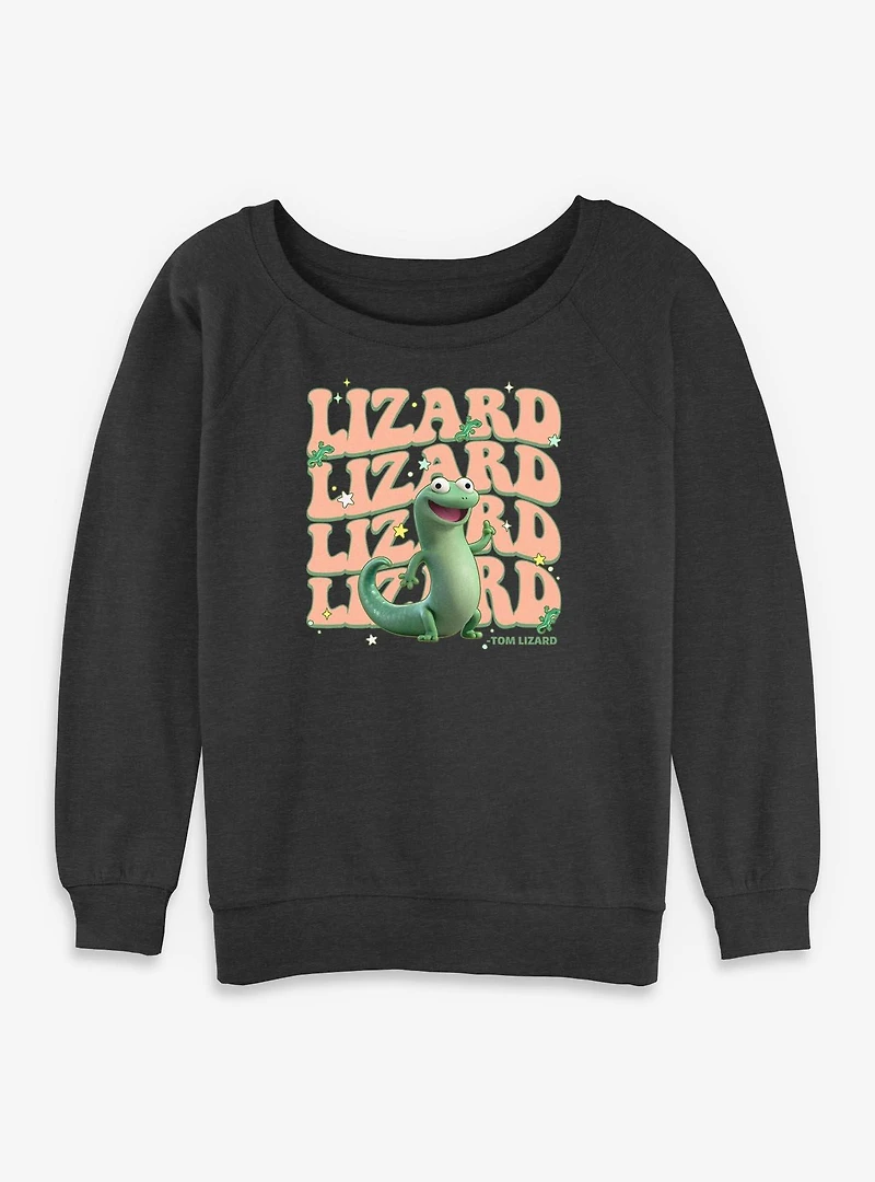 Disney Pixar Hoppers Lizard Womens Slouchy Sweatshirt