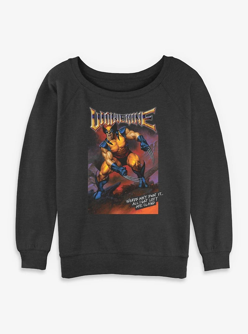 Marvel X-Men I Got Left Are Claws Womens Slouchy Sweatshirt