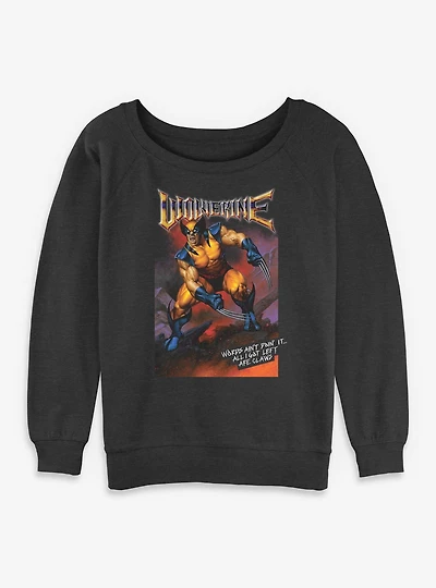 Marvel X-Men I Got Left Are Claws Womens Slouchy Sweatshirt