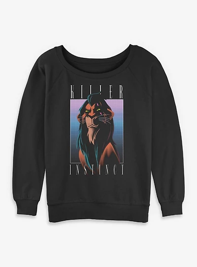 Disney Villains Killer Instinct Retro Womens Slouchy Sweatshirt