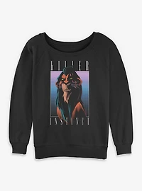 Disney Villains Killer Instinct Retro Womens Slouchy Sweatshirt