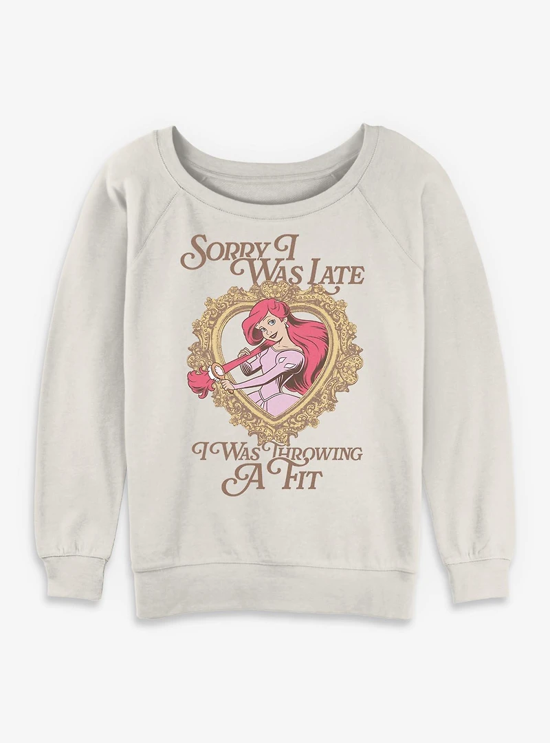 Disney Princesses Ariel Throwing A Fit Womens Slouchy Sweatshirt