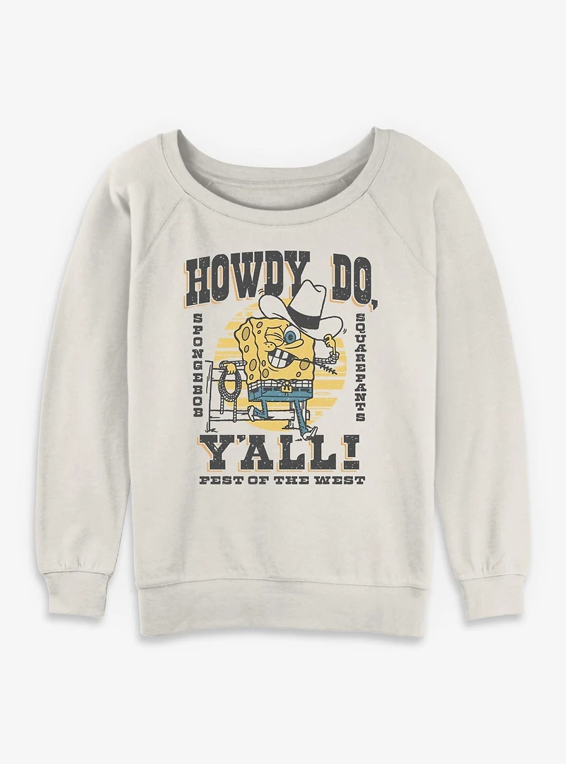 SpongeBob SquarePants Howdy Womens Slouchy Sweatshirt
