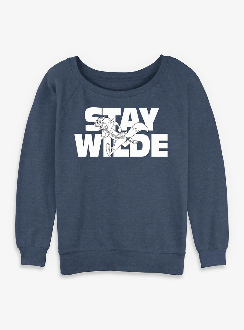 Disney Pixar Zootopia Stay Wilde Womens Slouchy Sweatshirt
