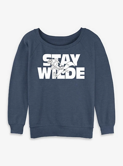 Disney Pixar Zootopia Stay Wilde Womens Slouchy Sweatshirt