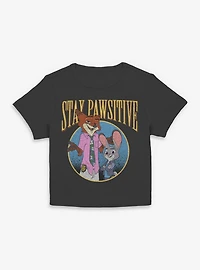 Disney Pixar Zootopia Stay Pawsitive Womens Baby Tee