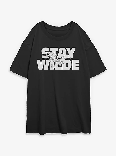 Disney Pixar Zootopia Stay Wilde Womens Oversized T-Shirt