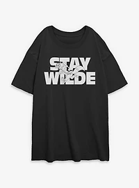 Disney Pixar Zootopia Stay Wilde Womens Oversized T-Shirt