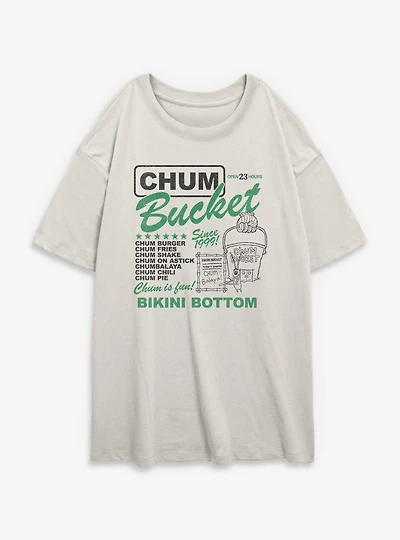 SpongeBob SquarePants Chum Bucket Ad Womens Oversized T-Shirt