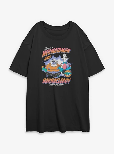 SpongeBob SquarePants Heroes Womens Oversized T-Shirt