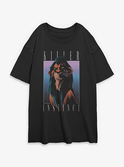 Disney Villains Killer Instinct Retro Womens Oversized T-Shirt