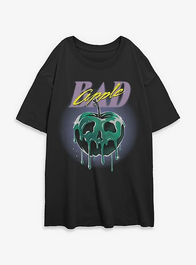 Disney Villains Bad Apple Retro Womens Oversized T-Shirt