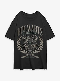 Harry Potter Quidditch Hogwarts Crest Womens Oversized T-Shirt