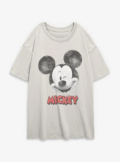 Disney Mickey Mouse Winks Womens Oversized T-Shirt