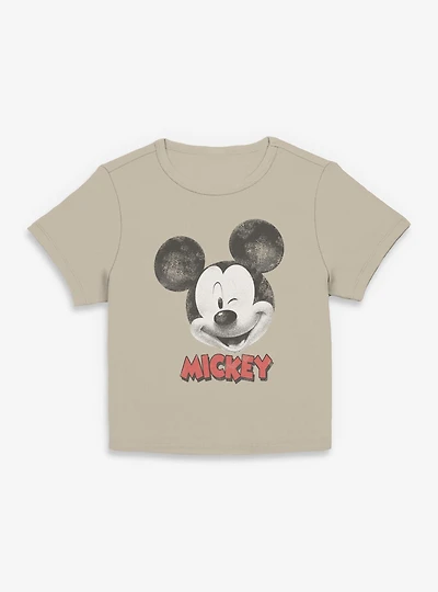 Disney Mickey Mouse Winks Womens Baby Tee