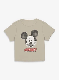 Disney Mickey Mouse Winks Womens Baby Tee