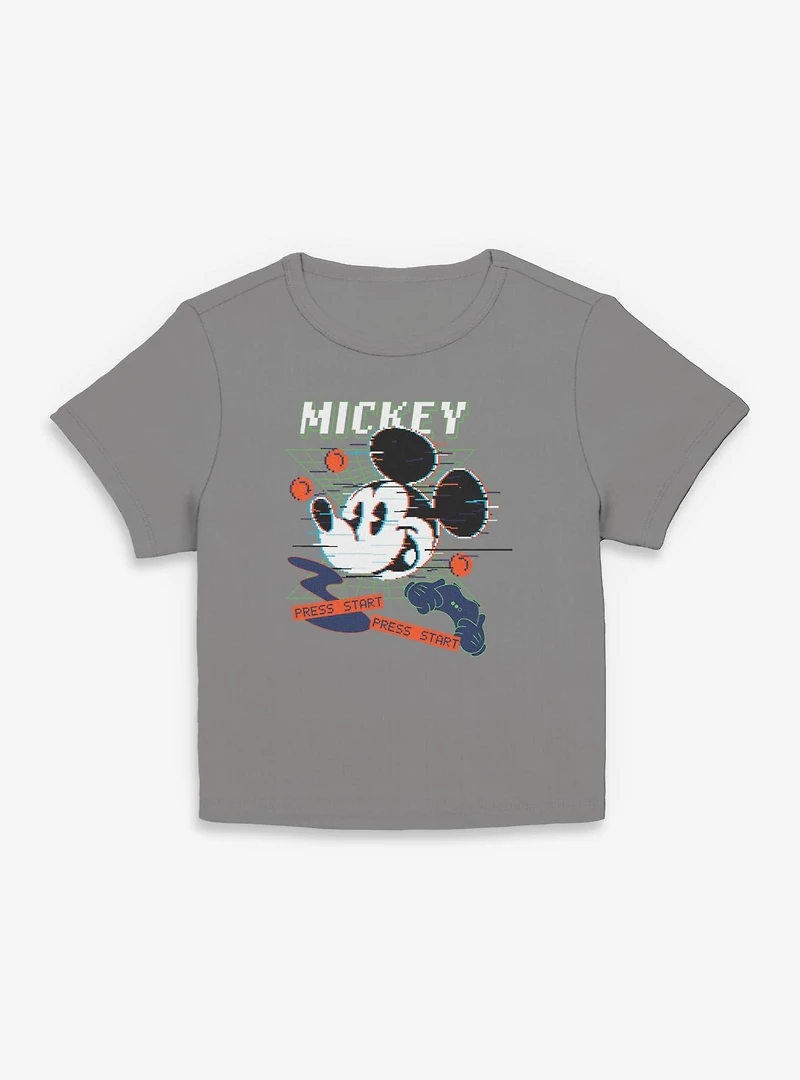 Disney Mickey Mouse Press Start Womens Baby Tee