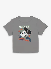 Disney Mickey Mouse Press Start Womens Baby Tee