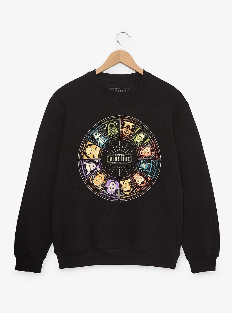 Universal Monsters Dark Zodiac Astrology Wheel Crewneck - BoxLunch Exclusive