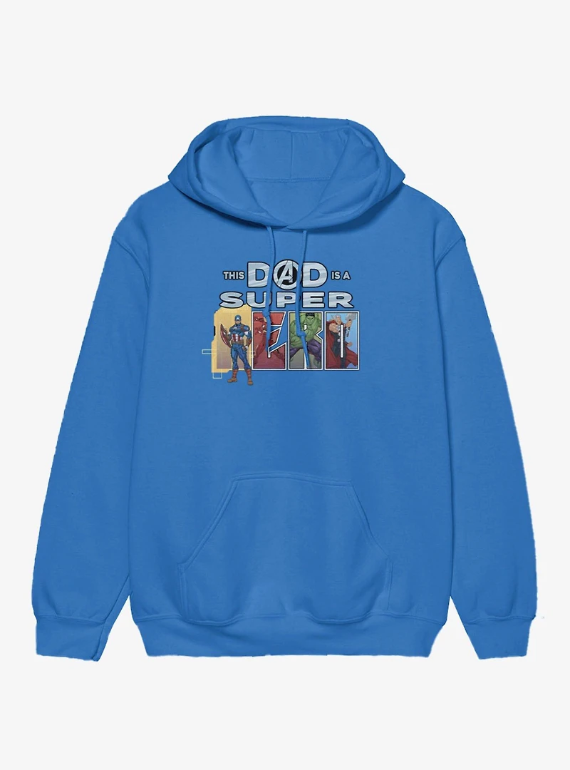 Marvel Comics Retro This Dad Is Super Hero Line Up Hoodie