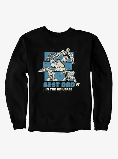 Marvel Comics Retro Best Dad Universe Blue Panel Heros Sweatshirt