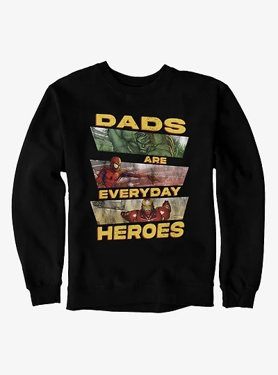 Marvel Comics Dads Are Everyday Heroes Panel Hulk Spier-Man Iron Man Sweatshirt