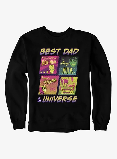 Marvel Comics Retro Best Dad The Universe Comic Squares Sweatshirt