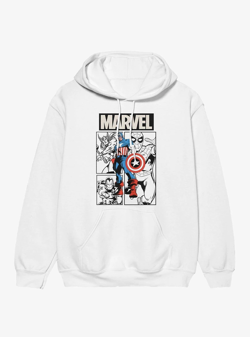 Marvel Comics Retro Full Color Captain And Team Hoodie